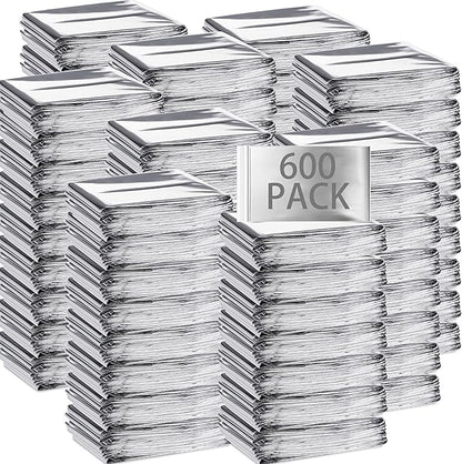 Macarrie Emergency Blanket Bulk - Survival Thermal Silver Foil Reflective Blankets Set Pack for Outdoors Shelter Space, Camping, Hiking, First Aid Supplies, Homeless Donations