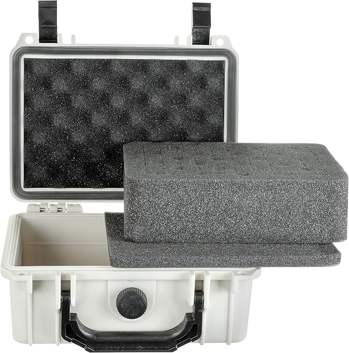 Eylar Protective Hard Case Water & Shock Proof w/Foam TSA Approved 8.12 inch 6.56 inch 3.56 inch (White)