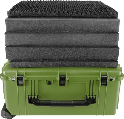 Eylar 31.5" X-Large Protective Roller Hard Case for Cameras, Drones, Tools, and AV Equipment with IP67 Waterproof, Shock Resistant, and Customizable Foam Inserts (OD Green)