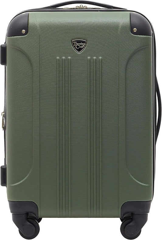 Travelers Club Chicago Expandable Luggage, Thyme Green, 20" Carry-On