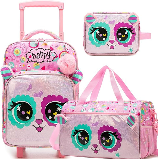 Kids Luggage with Wheels Suitcases Travel Softside Suitcases 16" Carry on Suitcase with Duffle Bag Luggage Sets Airline Approved