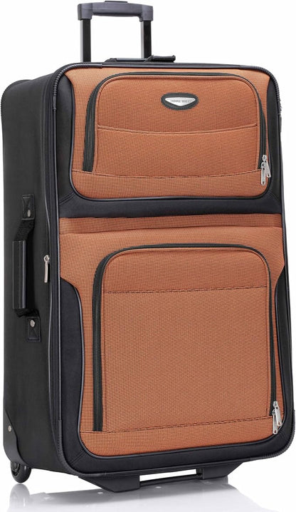 Travel Select Amsterdam Softside Expandable Luggage with Rolling Wheels, Orange, 29-Inch Large