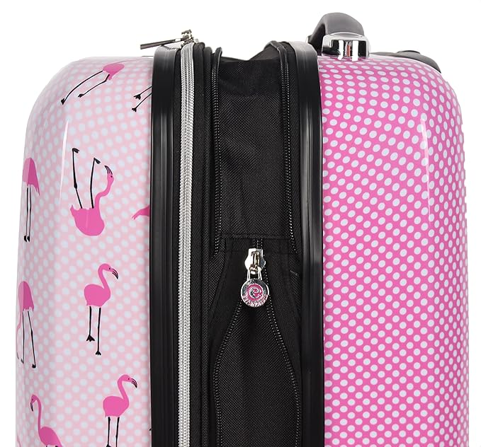 Betsey Johnson 30 Inch Checked Luggage Collection - Expandable Scratch Resistant (ABS + PC) Hardside Suitcase - Designer Lightweight Bag with 8-Rolling Spinner Wheels