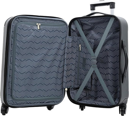 Travelers Club Chicago Hardside Expandable Spinner Luggage, Black, 5 Piece Set