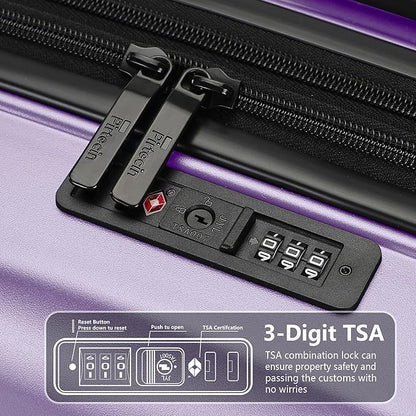 Luggage Sets 3 Piece, Lightweight Expandable PC Hardside Durable Suitcases with Spinner Wheels & TSA Lock, 20/24/28 Inch, Purple