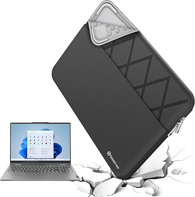 Smatree 15.6 inch Laptop Sleeve for Lenovo ThinkBook 15p Gen 2/3, for ThinkBook 15 Gen 4 Laptop Bag with Accessory Pocket, YKK Zipper, Patented Shockproof Design (E619)