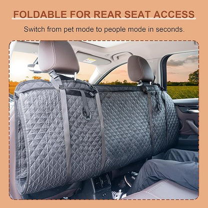 Dog Car Seat Cover – 100% Waterproof Hammock Protector, Heavy Duty 900D Oxford, Scratch-Resistant, Nonslip, Soft and Durable Back Seat Cover for Cars, Trucks & SUVs