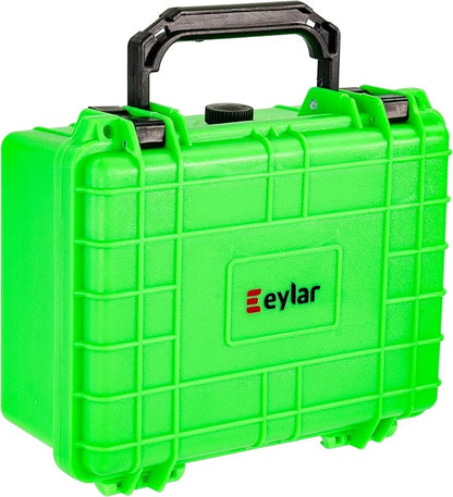 Eylar Protective Camera Hard Case Water & Shock Proof w/Foam, TSA Standards 9.12 inch 7.56 inch 4.37 inch (Neon Green)
