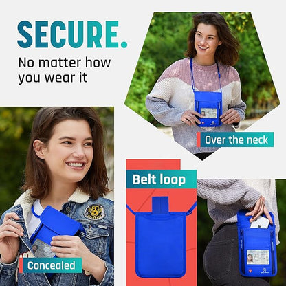 Neck Wallet, Travel Pouch For Passport Holder And Documents, Travel Neck Wallet For Traveling Women.