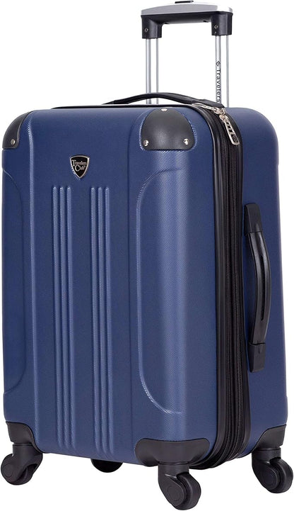Travelers Club Chicago Hardside Expandable Spinner Luggage, Navy Blue, 3 Piece Set