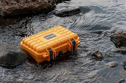 MEIJIA Portable All Weather Waterproof Protective Hard Case, Small Camera Case,Dry Case with Customizable Foam,Fit Use of Drones, Camera,Equipments, 11.65 ”x8.35”x3.78”