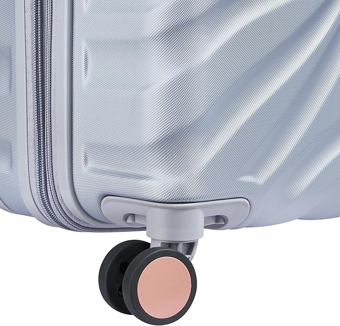 DELSEY PARIS Alexis Durable Luggage, Expandable Lightweight 4-Wheel Spinner, Easy Grip Handles for Smooth Mobility, TSA-Lock Incorporated, Men and Women, Platinum/Rose Gold, Check-In 25-Inch