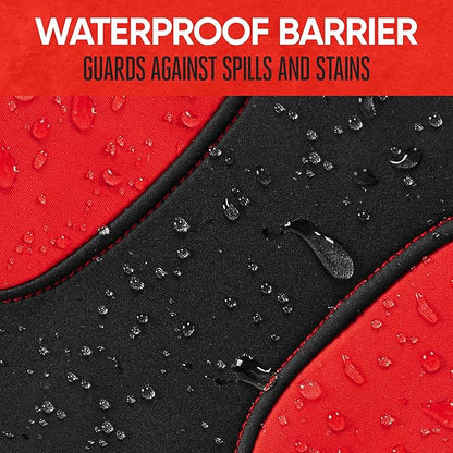 Motor Trend AquaShield Waterproof Front Seat Covers, Red Seat Covers for Cars – Neoprene Front Car Seats Cover, SUV Seat Covers Protector - Car Interior Cover for Auto, Trucks, & Dog Owners