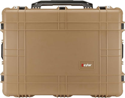 Eylar 31.5" X-Large Protective Roller Hard Case for Cameras, Drones, Tools, and AV Equipment with IP67 Waterproof, Shock Resistant, and Customizable Foam Inserts (Tan FDE)