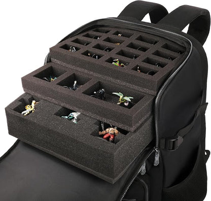 ENHANCE Collector's Edition DnD Backpack - RPG DM Bag for Dungeons and Dragons - DnD Bag fits 6-8 Books, 18" Laptop/DM Screen Slot, Miniature Foam Trays, Accessory Pockets, Map Strap (Dragon Black)