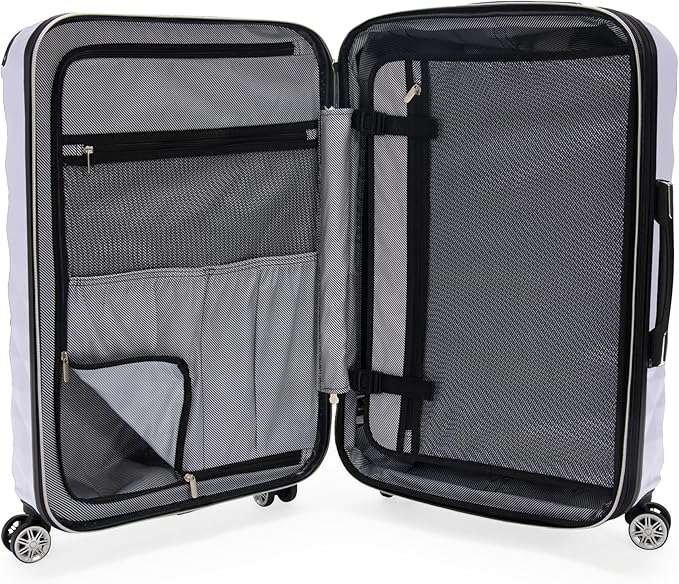 Kenneth Cole REACTION Diamond Tower Collection Lightweight Hardside Expandable 8-Wheel Spinner Travel Luggage, Lavender, 20-Inch Checked