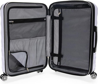 Kenneth Cole REACTION Diamond Tower Collection Lightweight Hardside Expandable 8-Wheel Spinner Travel Luggage, Lavender, 20-Inch Checked