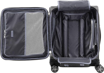 Travelpro Platinum Elite Softside Expandable Carry on Luggage, 8 Wheel Spinner Suitcase, USB Port, Men and Women, International, Vintage Grey, Carry On 19-Inch