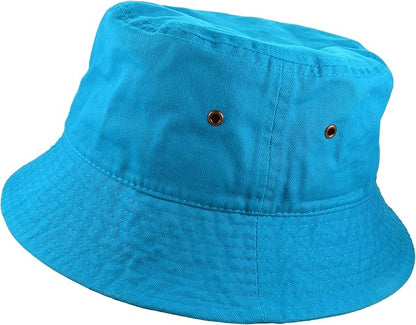 Gelante Solid Color 100% Cotton Bucket Hat for Women and Men Packable Travel Summer Beach Hat