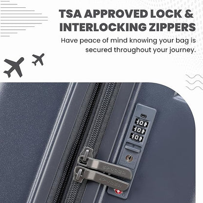 Spyder Carve 20 Inch Carry On Expandable Hardside Upright Suitcase with 360° Spinner Wheels, TSA Approved Lock, Gray