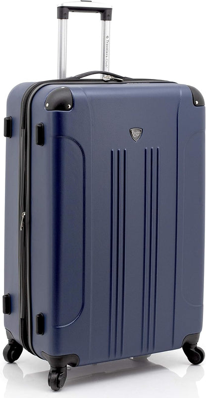 Travelers Club Chicago Hardside Expandable Spinner Luggage, Navy Blue, 3 Piece Set