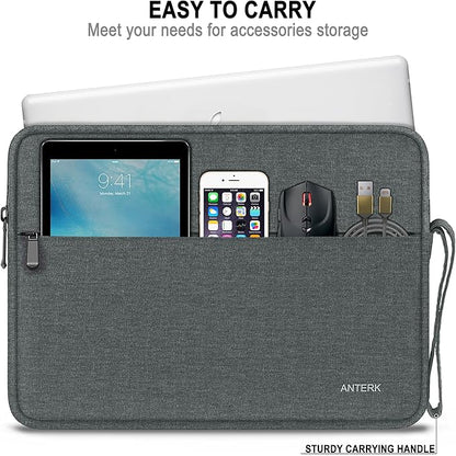Laptop Sleeve 14 Inch, Water Resistant Traveling Computer Cover with Handle, Shockproof Protective Carrying Laptop Case Compatible for 14 Inch MacBook Air/Pro, HP, Dell, Lenovo, Darkgrey