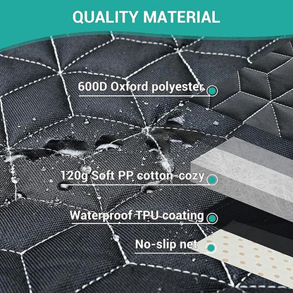 Dog Car Seat Covers for Back Seat,Waterproof Pet Bench Seat Covers for Trucks Ford f150/Ram1500/Nissan Frontier/Toyota Tacoma/GMC Canyon/Silverado Scratch Nonslip Truck Seat Cover for Dogs