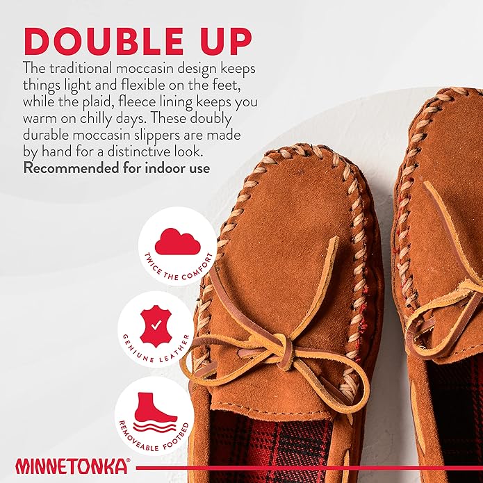 Minnetonka Men's Double Bottom Fleece Slipper