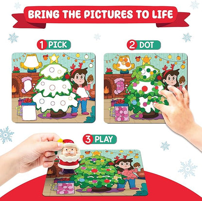 Christmas Special - Dot Stickers for Toddlers, Holiday Theme Dot Art Activity for Kids, DIY Craft Kit, Stocking Stuffers, Christmas Gifts for Boys & Girls Ages 3, 4, 5, 6, 7 Year Old