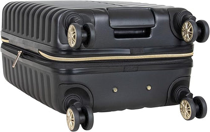 Kenneth Cole REACTION Madison Square Lightweight Hardside Chevron Expandable Spinner Luggage, Black, 2-Piece (20" Carry On + Backpack)