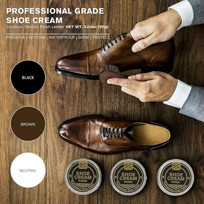 Stone and Clark Original Shoe Polish & Care Kit - Leather Shoe Shine Kit for Men & Women