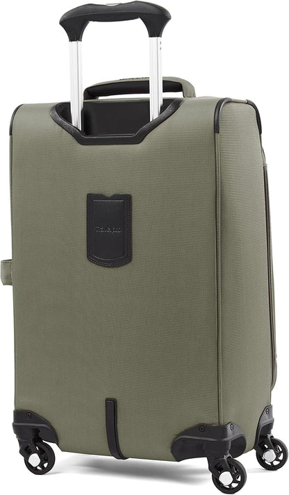 Travelpro Maxlite 5 Softside 2pc Set Expandable Carry On Luggage with 4 Spinner Wheels/Soft Underseat Tote, Lightweight Suitcase, Men and Women, Slate Green