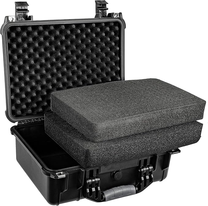 Eylar Standard 16" Gear, Equipment, Hard Camera Case Waterproof with Foam TSA Standards