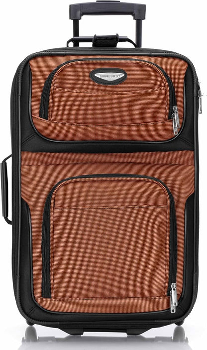 Travel Select Amsterdam Softside Expandable Luggage with Rolling Wheels, Orange, 2-Piece Set (15/21)