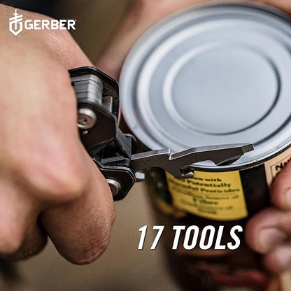 Gerber Gear Truss 17-in-1 Multitool with Pocket Knife and Needle Nose Pliers - Gifts for Men, Compact EDC Gear, Black with Standard Sheath
