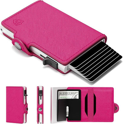 Conceal Plus Small RFID Wallet for Women, Slim Compact RFID Blocking Credit Card Holder Womens Wallet, Smart Pop Up Minimalist Card Case, Holds 4-6 Standard Cards Plus Cash & ID, Compact Travel Wallet