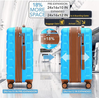 Flight Knight 24x16x10 Expandable Carry On Suitcase Hardside TSA Lock USB C Lightweight Luggage Silent Double Spinner Wheels Maximum Overhead Carry-On Bag For Virgin & South West Approved Airlines