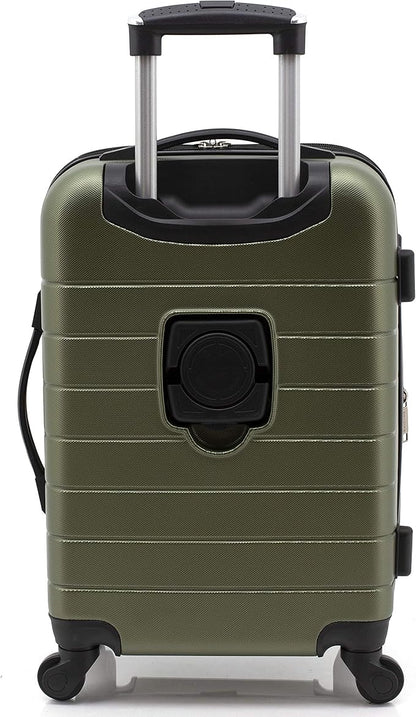 Wrangler 20" Smart Spinner Carry-On Luggage With Usb Charging Port, 20 Inch Carry-On, Olive Green