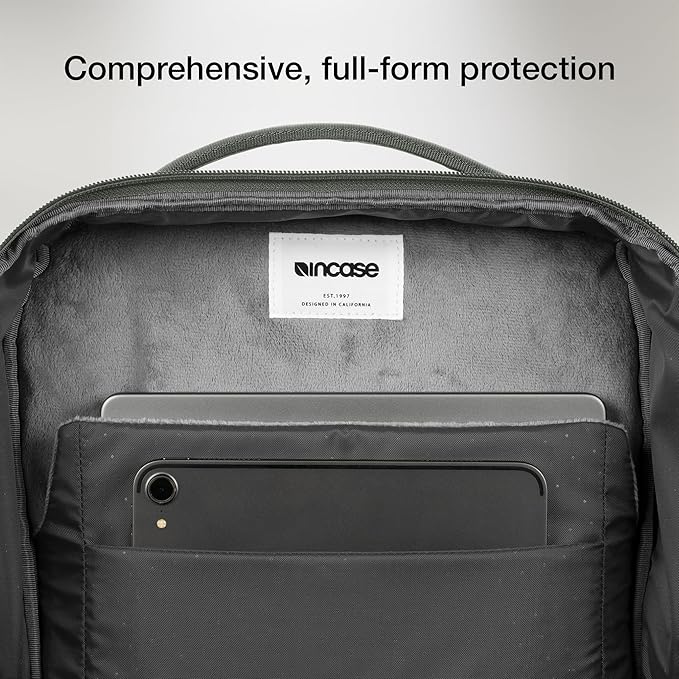Incase A.R.C. Daypack 24L – Travel Backpack and Laptop Bag for School - Fits up to 16 inch Laptop - 4 Zippered Compartments, 2 Water Bottle Pockets - Commuter and College Backpack - Smoked Ivy