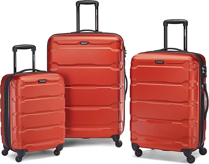 Samsonite Omni PC Hardside Expandable Luggage with Spinner Wheels, Burnt Orange, 3-Piece Set (20/24/28)