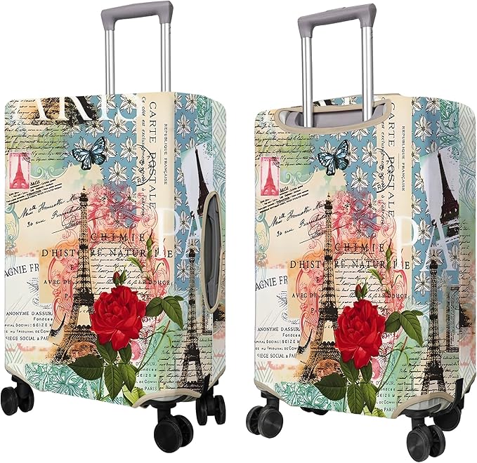 Travel Luggage Cover Suitcase Protector Fits 18-32 Inch Wheel Covers PatternedTravel Related Items Flower Luggage Protector Elastic XL