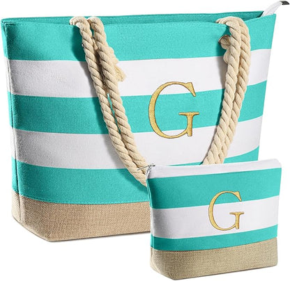 YOOLIFE Beach Bags for Women - Travel Canvas Beach Tote, Pool Waterproof Bag, Travel Essentials, Gifts for Women Birthday