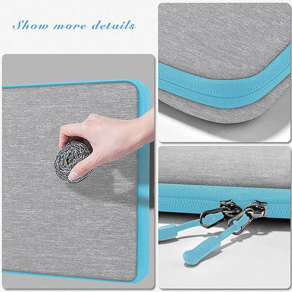 Slim Laptop Case 13.3 14 inch Sleeve, Rainproof & Shockproof Carrying Case for Notebooks Compatible with MacBook Pro 14" and All Models 13.3" MacBook Air/Pro, Most Popular 13"-14" PC,Gray-Blue