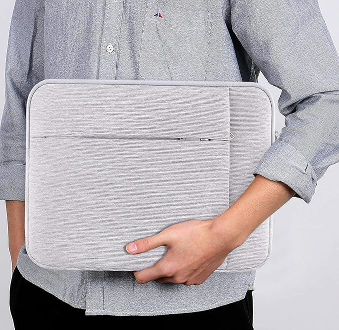 Lacdo Laptop Sleeve Case for 14-inch MacBook Pro M5/M4/M3/M2/M1 Chips Pro Max A3434 A3112 A3401 A3185 A2992 A2918 2025-2021, Water-Resistant Computer Bag MacBook Bag Case with Accessory Pocket, Gray