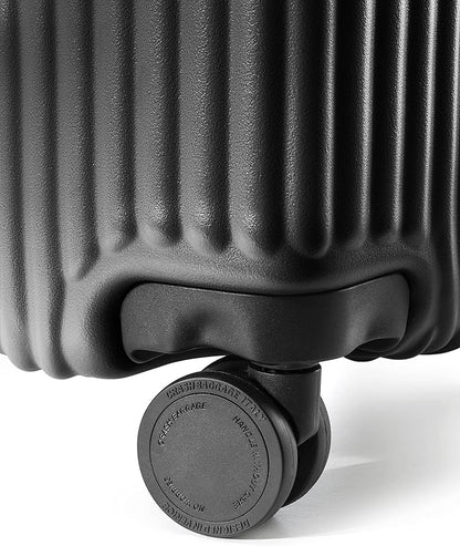 CRASH BAGGAGE Stripe Suitcase | Black | 36L | 100% Polycarbonate, TSA-Approved Lock, 360° Spinning Wheels