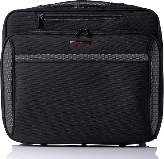 Alpine Swiss Rolling Laptop Briefcase Wheeled Overnight Carry on Bag Up to 15.6 Inches Notebook - Carries Legal Size Files