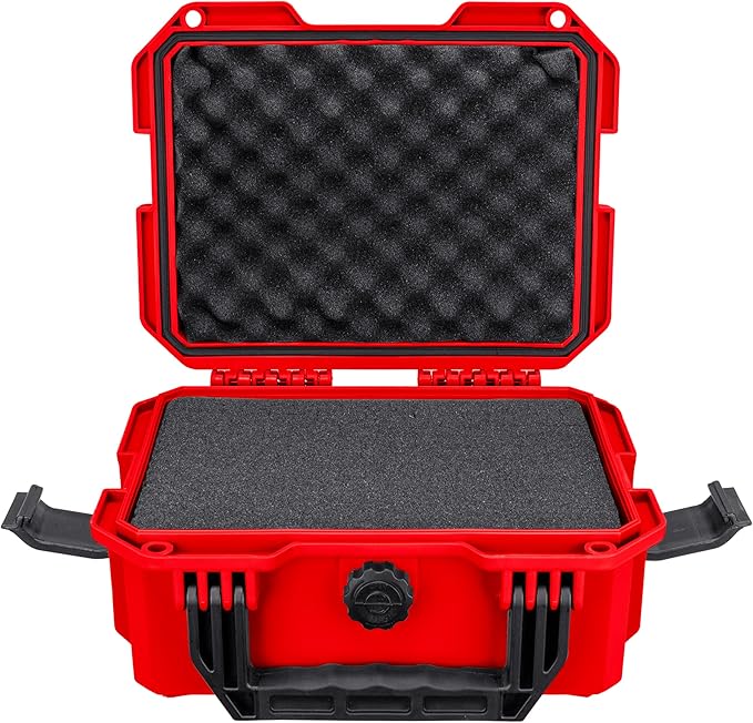 Eylar 11.8" Intact Series Compact Hard Camera Case, Lightweight and Durable Stacker Design with Foam (Red)
