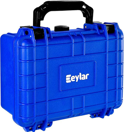 Eylar Protective Hard Case Water & Shock Proof w/Foam TSA Approved 8.12 inch 6.56 inch 3.56 inch (Blue)