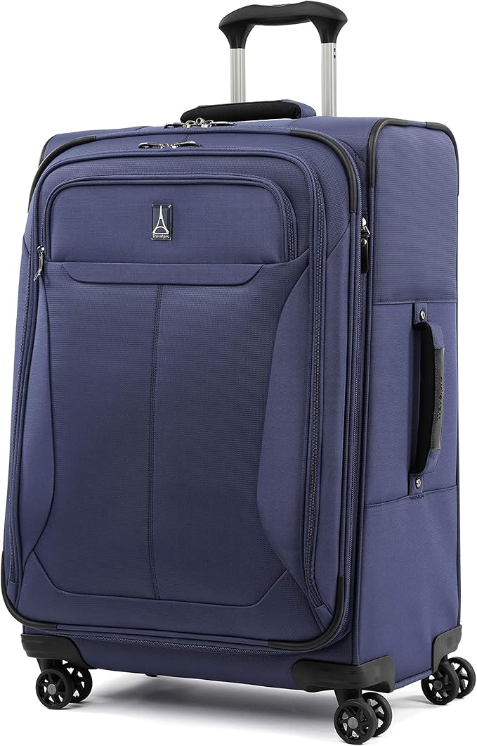 Travelpro Tourlite Softside 2-Piece Set, Expandable Luggage, 4 Spinner Wheels, Lightweight Suitcase, 21" Carry-On, 25" Checked Medium, Blue