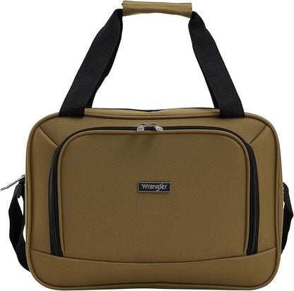 Wrangler Smart Luggage Set with Cup Holder and USB Port, Wood Thrush, 2 Piece